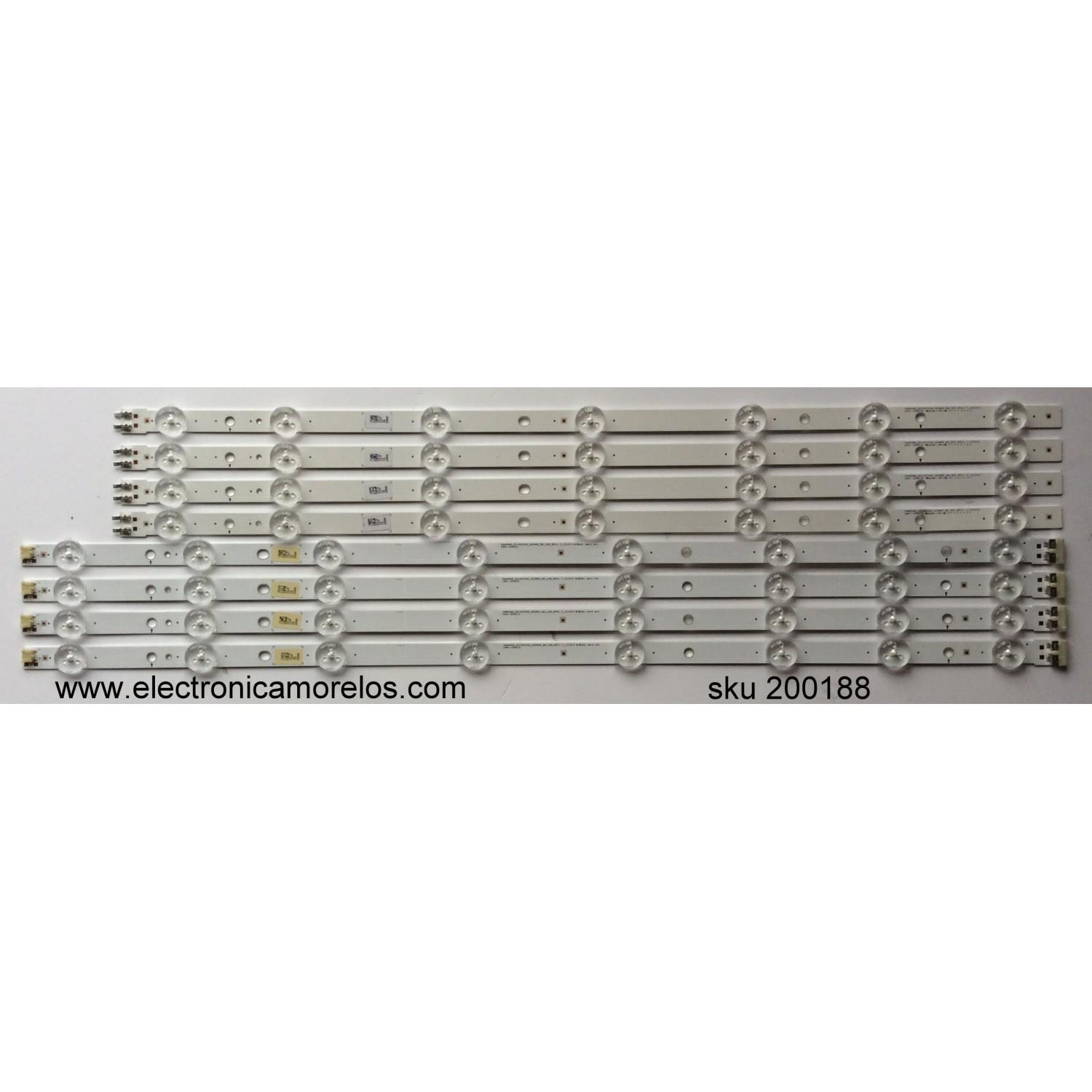 KIT DE LED'S PARA TV SAMSUNG (8 PIEZAS) / BN96-35206A / BN96-35207A / LM41-00001Z / LM41-00001Q / 2013SVS50 / 3228N1 / 131015 / SUSTITUTAS 28770A / 28771A / D3GE-500SMA / D3GE-500SMB / PANEL'S CY-DH050BG / D500BGA / DF500BGA / DH050CSA / T500HVF02 / UN50
